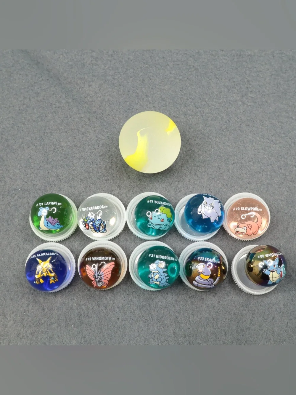Vintage 1999 Pokemon Marbles Lot of 22 with Pikachu & Charmander Pouches Marvel⁠